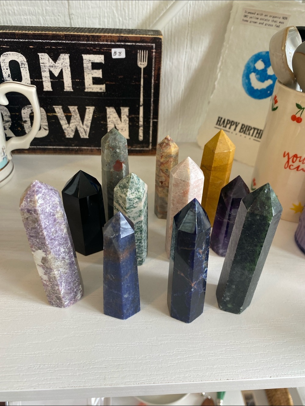 Gemstone/ Crystal Tower Set - Decorative Home Accent